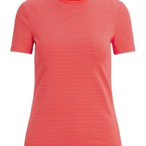 Lauren Ralph Lauren Striped Stretch Cotton Tee in Orange - Picture 2 of 5
